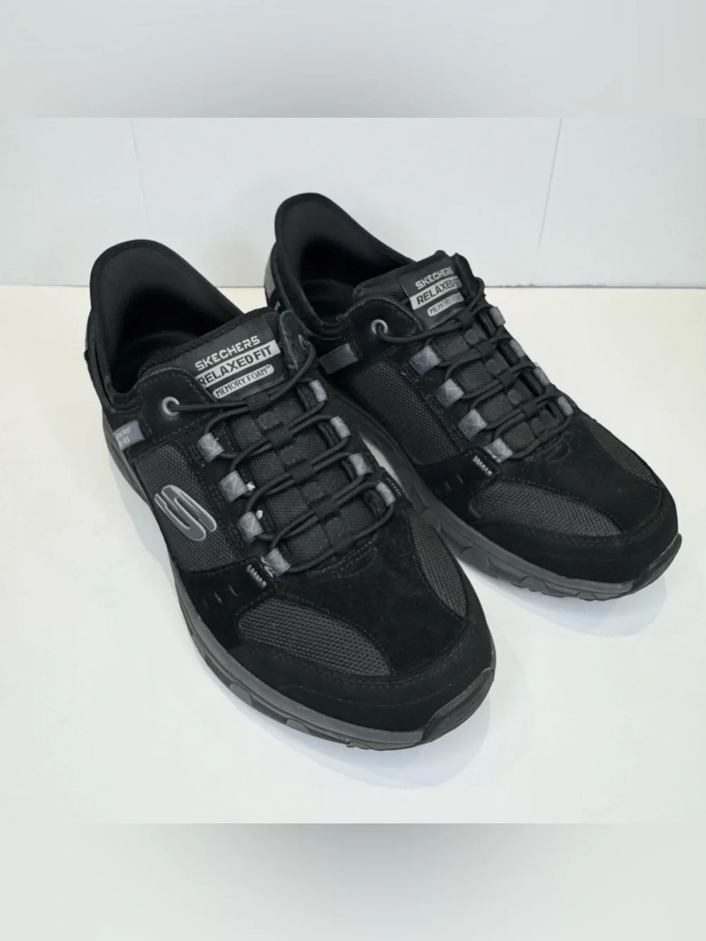 Skechers Relaxed Fit Memory Foam Men's Size 9 Oak Canyon Black Hands Free Slip I